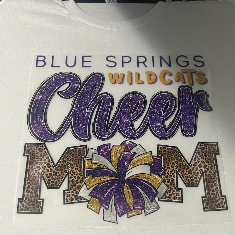 Cheer Mom BSHS [White Bella Canvas Tee, White Gildan Crewneck or Hoodie]  Main Image